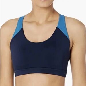 Reebok Core 10 Sports Bra Training Cyan Blue Pullover Racerback Small New